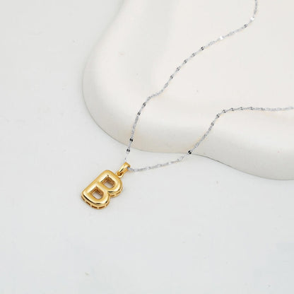 14K Yellow Gold Balloon Initial B Pendant