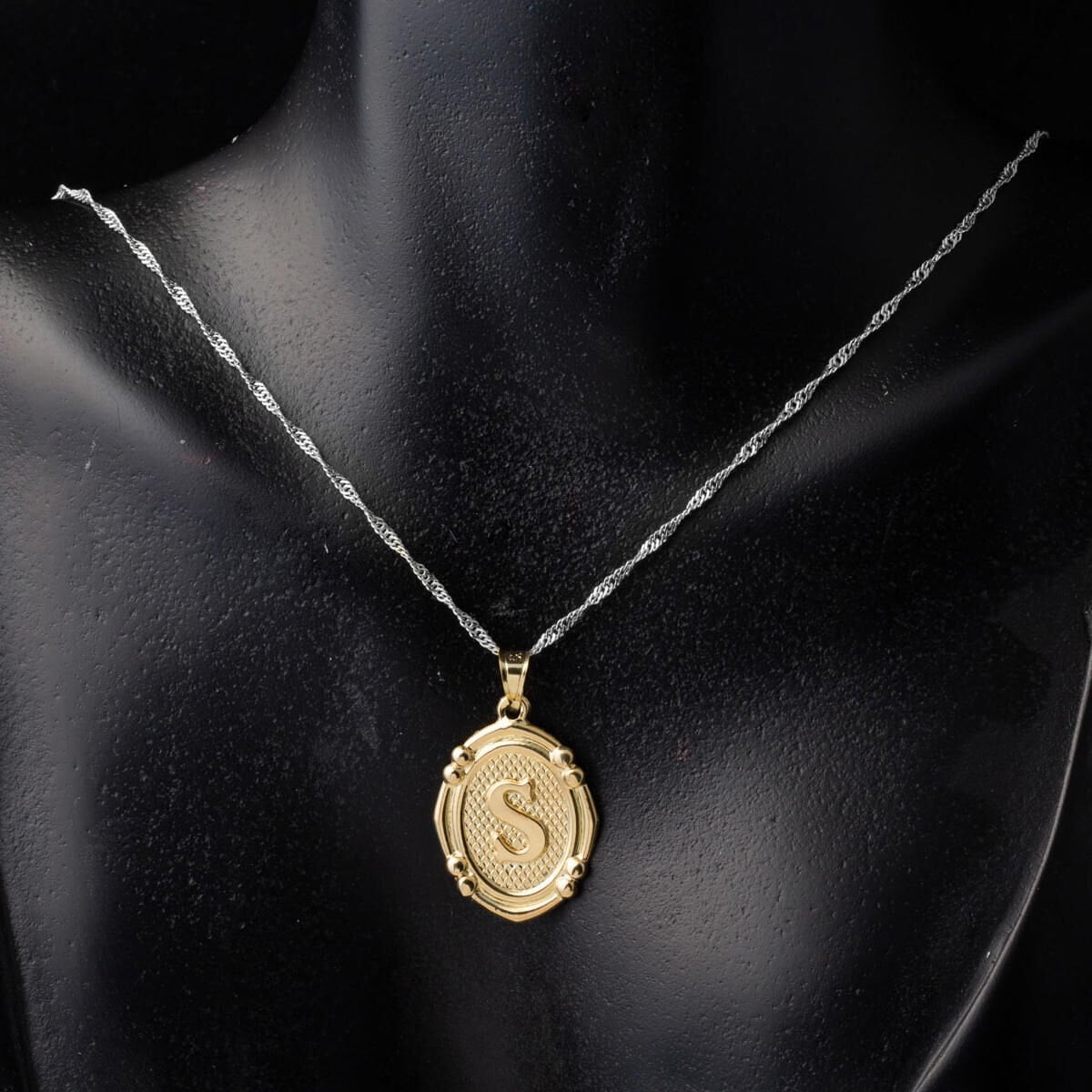 14K Yellow Gold Italian S Initial Pendant