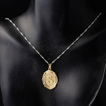 14K Yellow Gold Italian S Initial Pendant