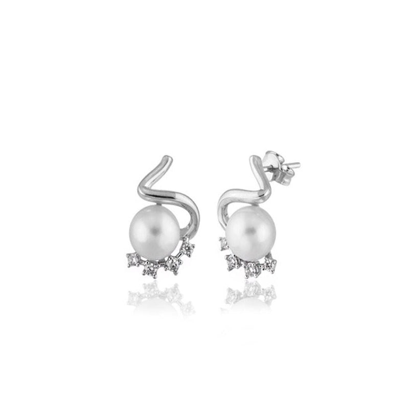 14K White Gold Bianca Pearl Earrings