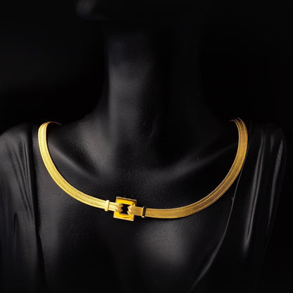 14K Yellow Gold Trabzon Mesh Bracelet & Collar Necklace Set