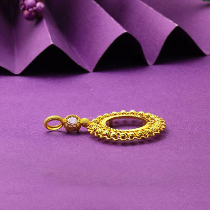 14K Yellow Gold Designer Inspired Quarter Coin Cubic Zirconia Bezel