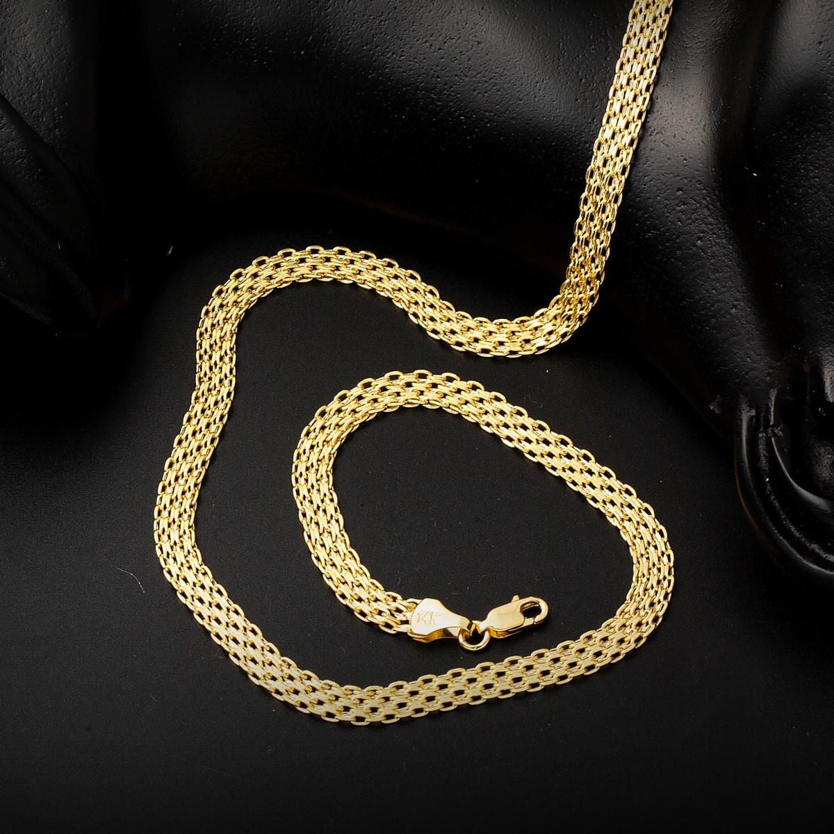 14K Yellow Gold Bismarck Woven Chain 45 cm