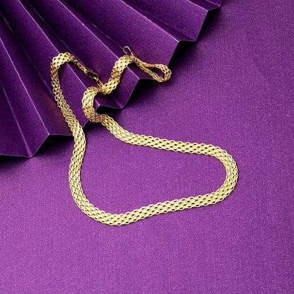 14K Yellow Gold Bismarck Woven Chain 45 cm