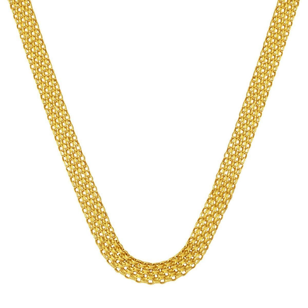 14K Yellow Gold Bismarck Woven Chain 45 cm