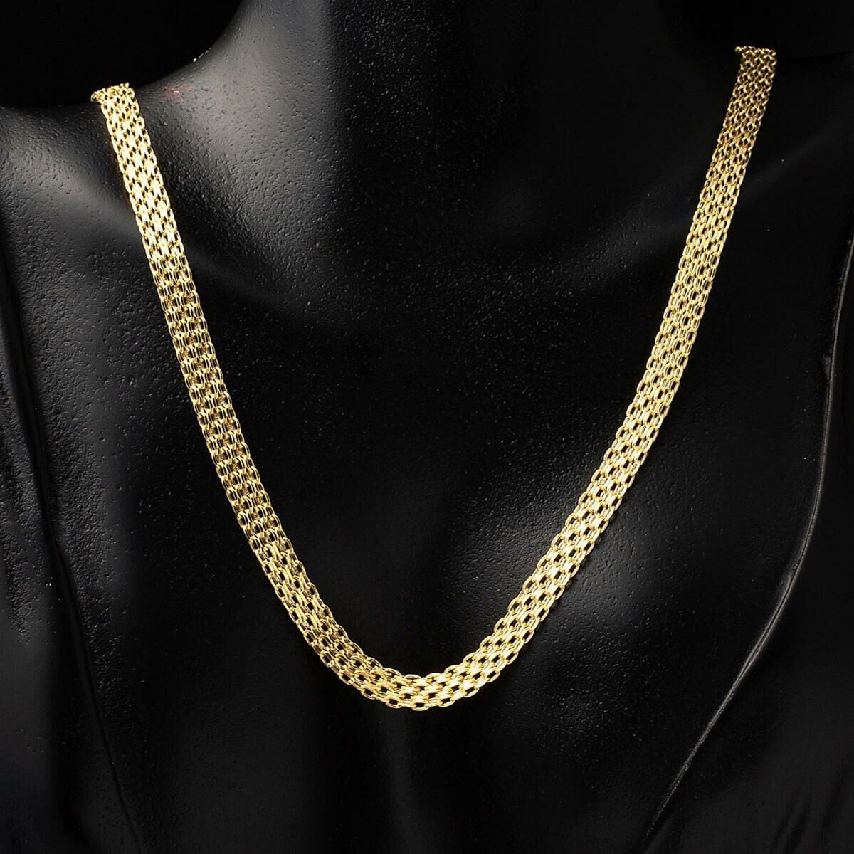 14K Yellow Gold Bismarck Woven Chain 45 cm