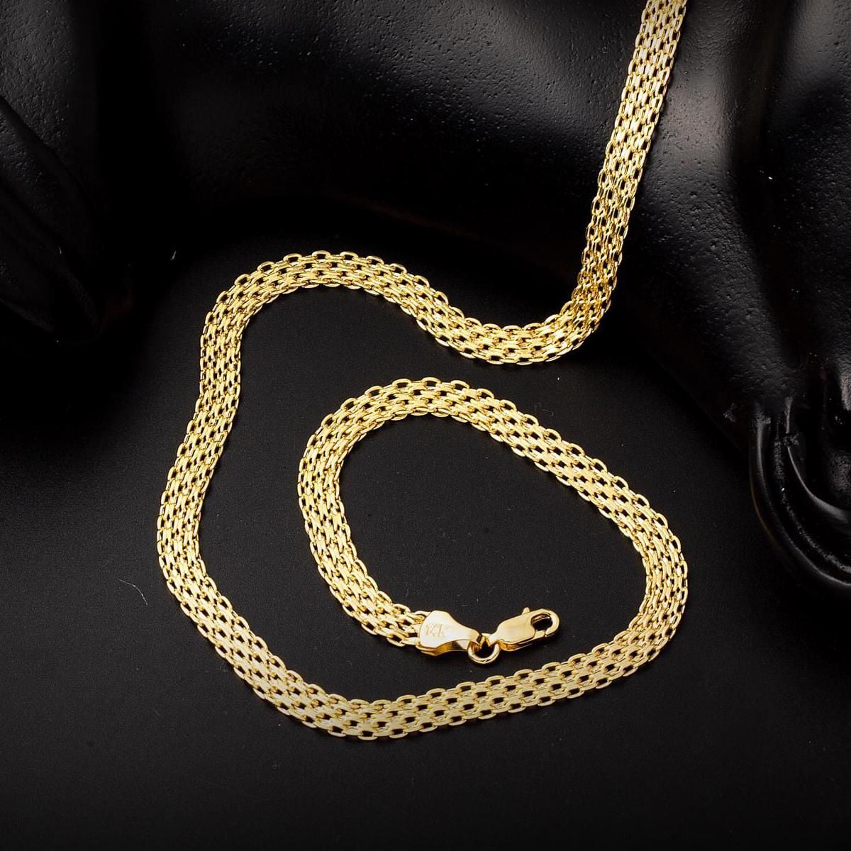 14K Yellow Gold Bismarck Chain 55 cm
