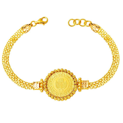 22K Yellow Gold Bismarck Chain Quarter Coin Bracelet