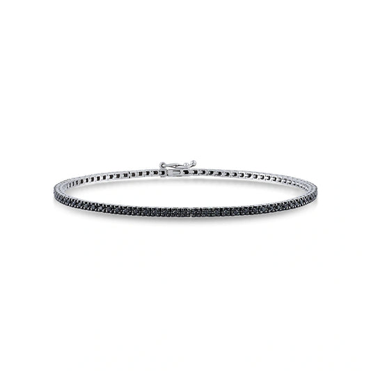 3/4 ct. tw. Black Diamond Tennis Bracelet in 14K White Gold 7 inch