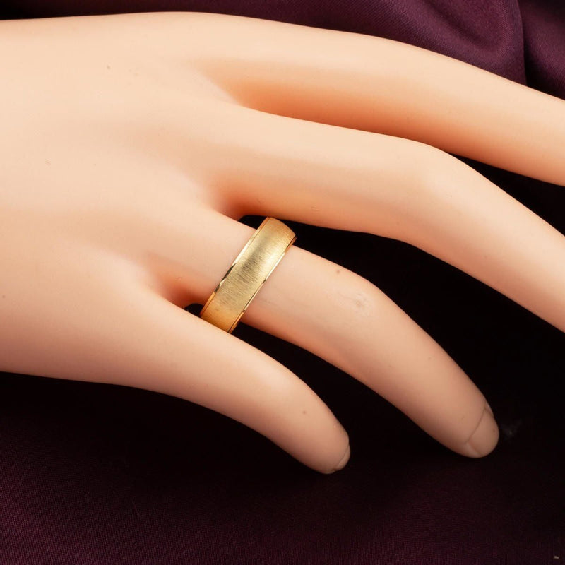 14K Yellow Gold Puffed Wedding Band Set
