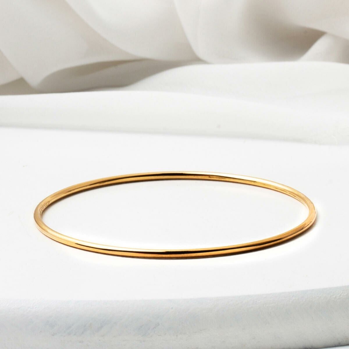 22K Yellow Gold Puffed Children's Bangle (5 g)