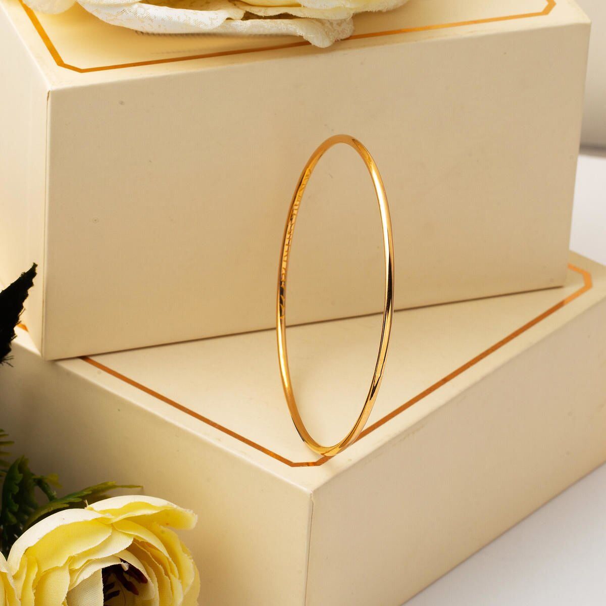 22K Yellow Gold Puffed Children's Bangle (5 g)