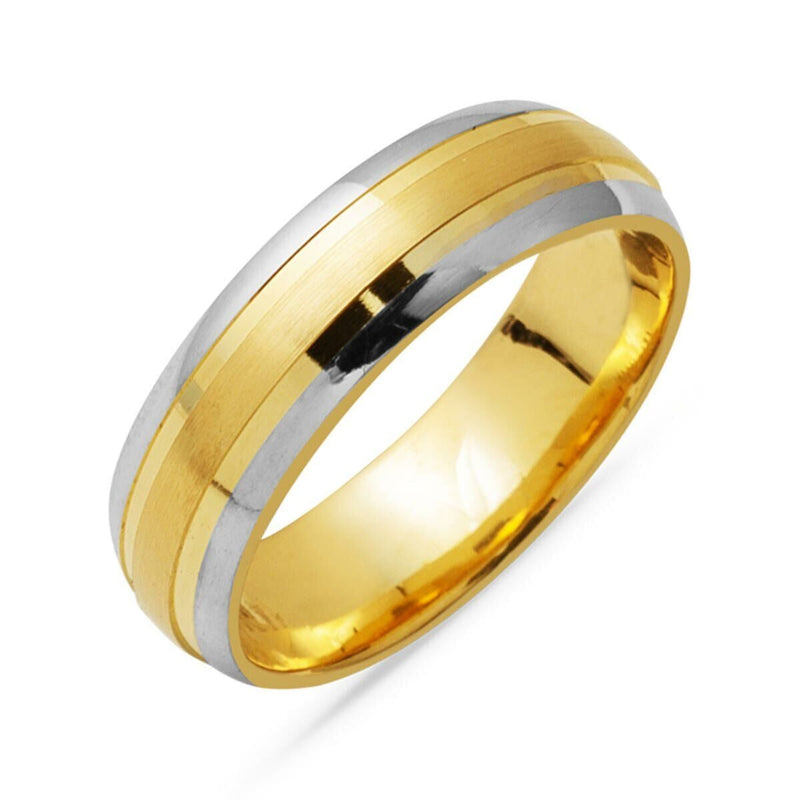 14K Yellow Gold Puffed Men's Wedding Band Ring