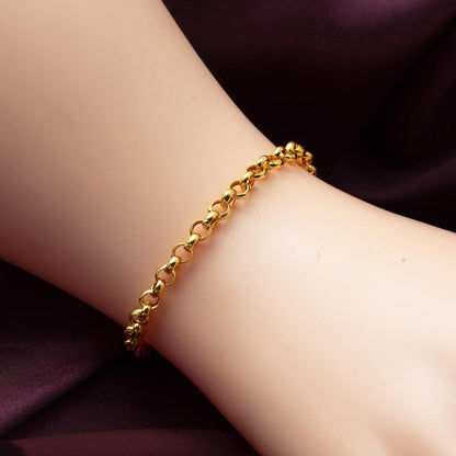 22K Yellow Gold Bead Hoop Bracelet