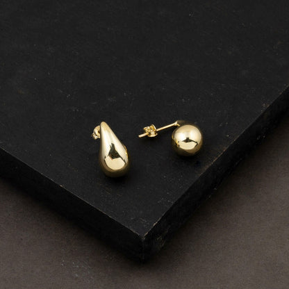 14K Yellow Gold Designer Inspired Small Clip-On Earrings