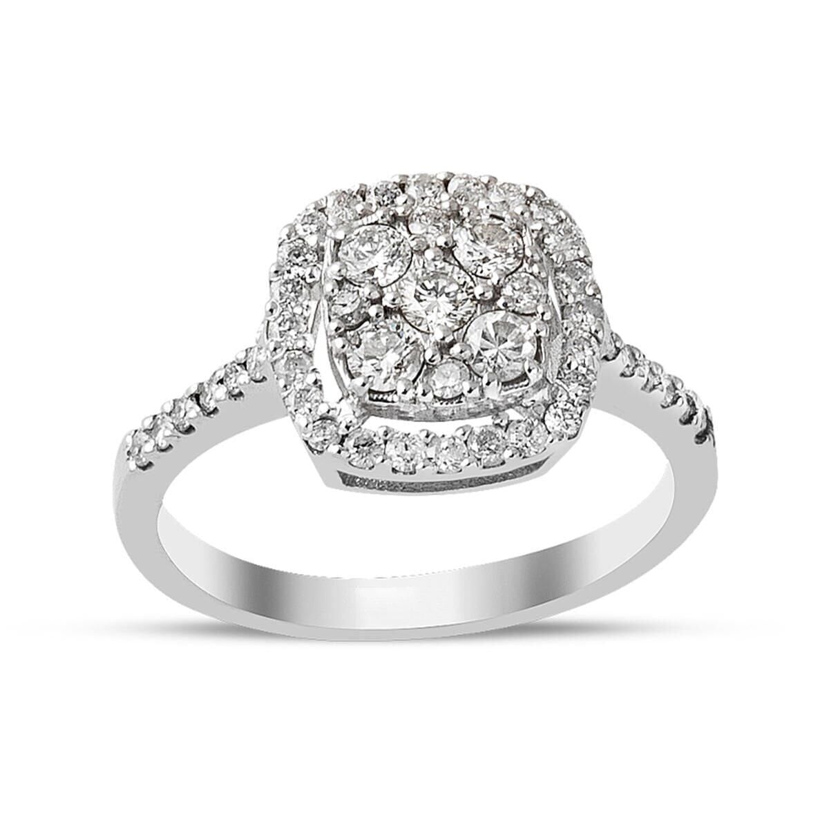 14K White Gold Coronet Baguette Diamond Ring