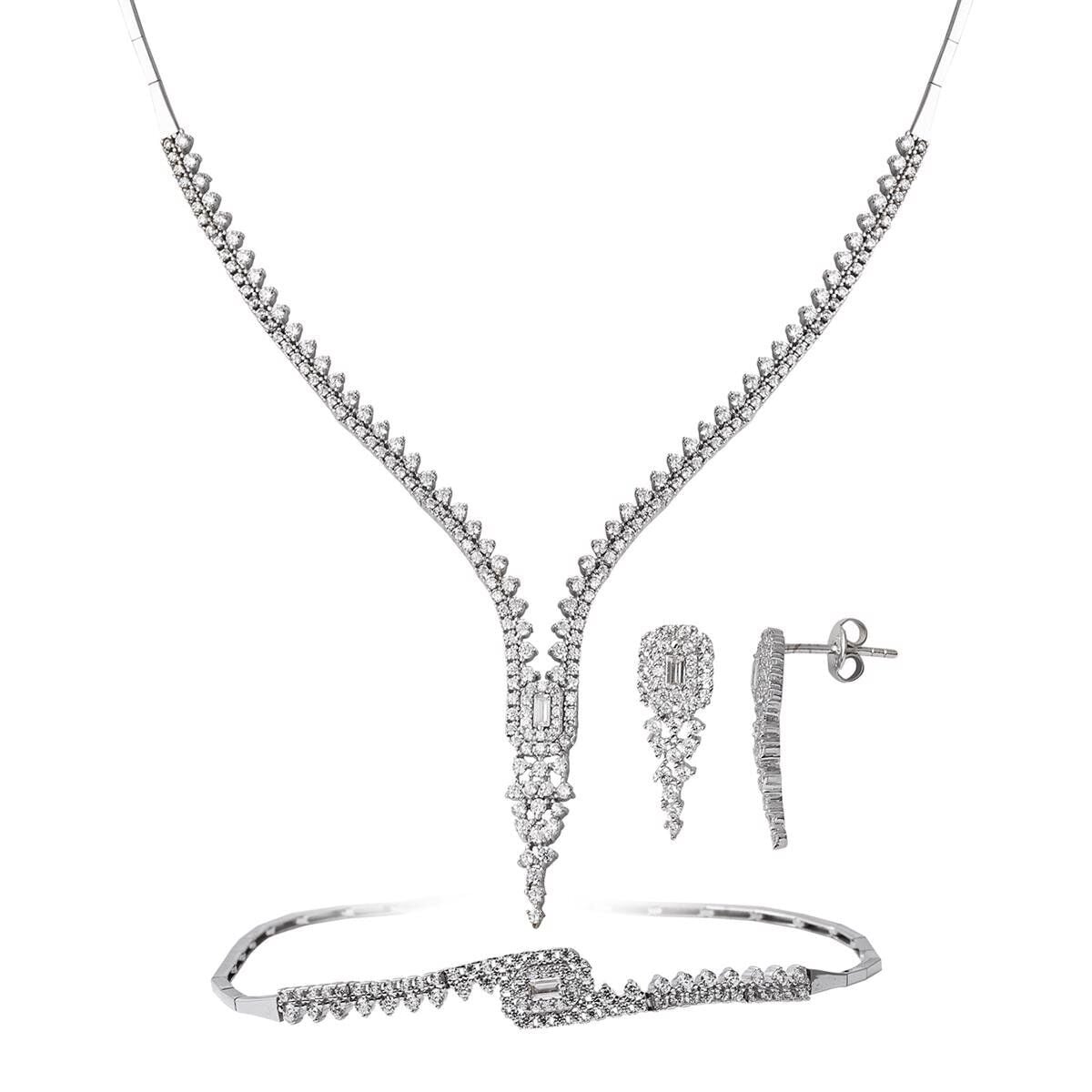 14K White Gold Zodiac Baguette Cubic Zirconia Set