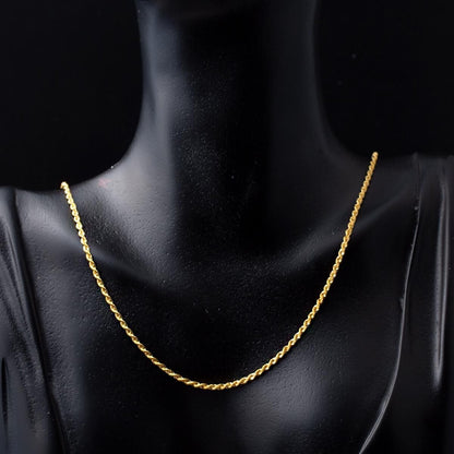 14K Yellow Gold Twisted Chain 45 cm