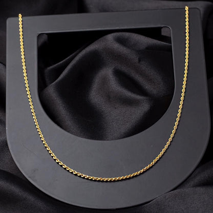 14K Yellow Gold Twisted Chain 45 cm