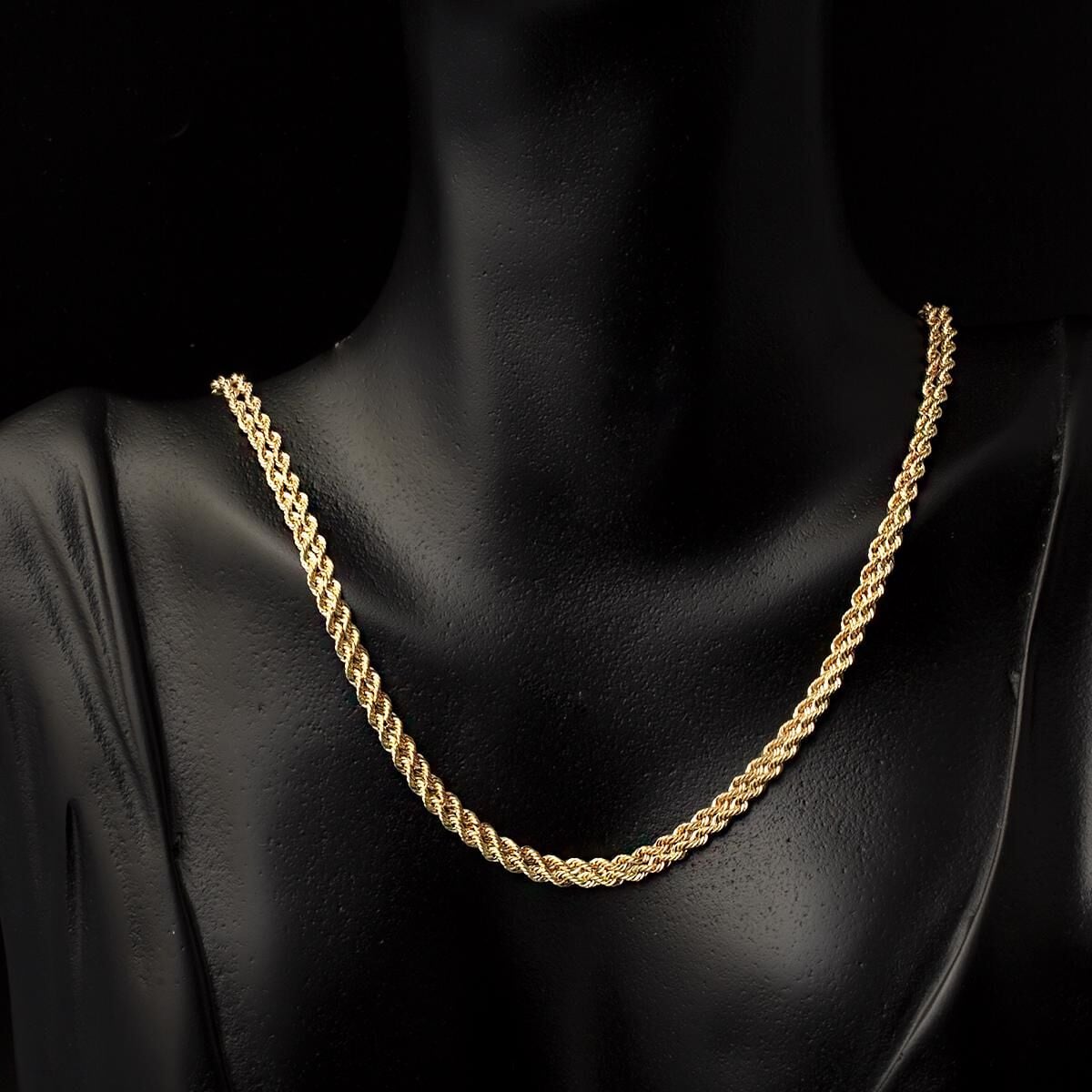 14K Yellow Gold Twisted Chain 55 cm