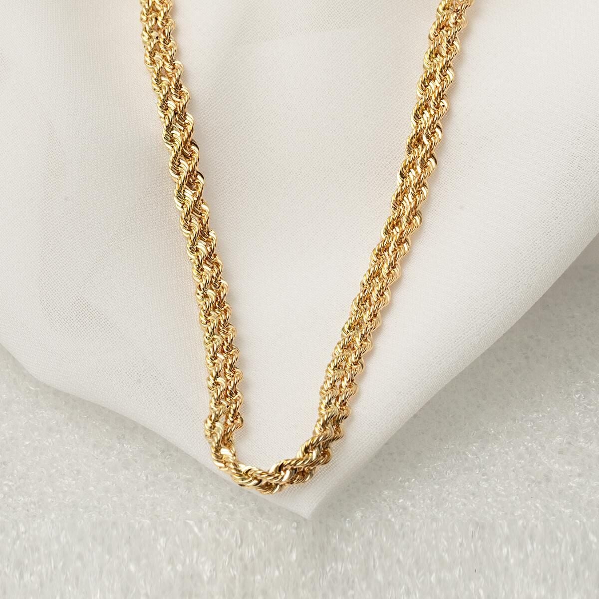 14K Yellow Gold Twisted Chain 55 cm