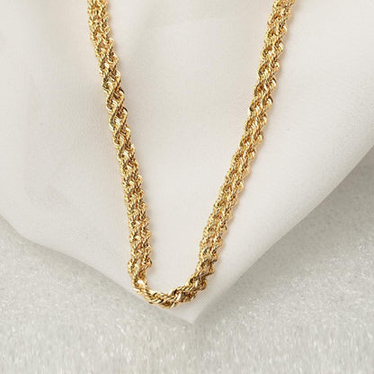 14K Yellow Gold Twisted Chain 55 cm
