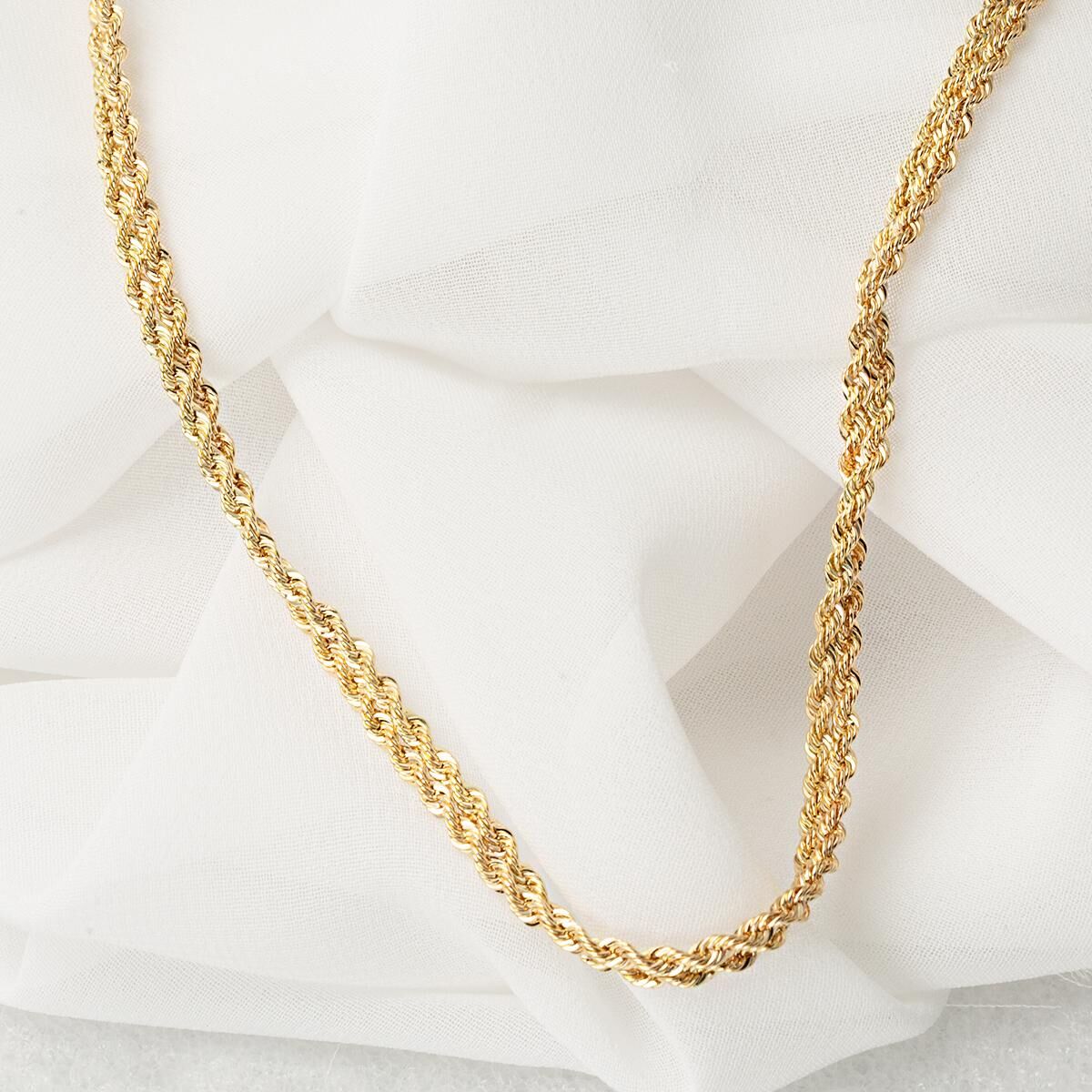 14K Yellow Gold Twisted Chain 55 cm