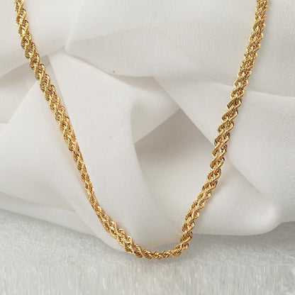14K Yellow Gold Twisted Chain 55 cm