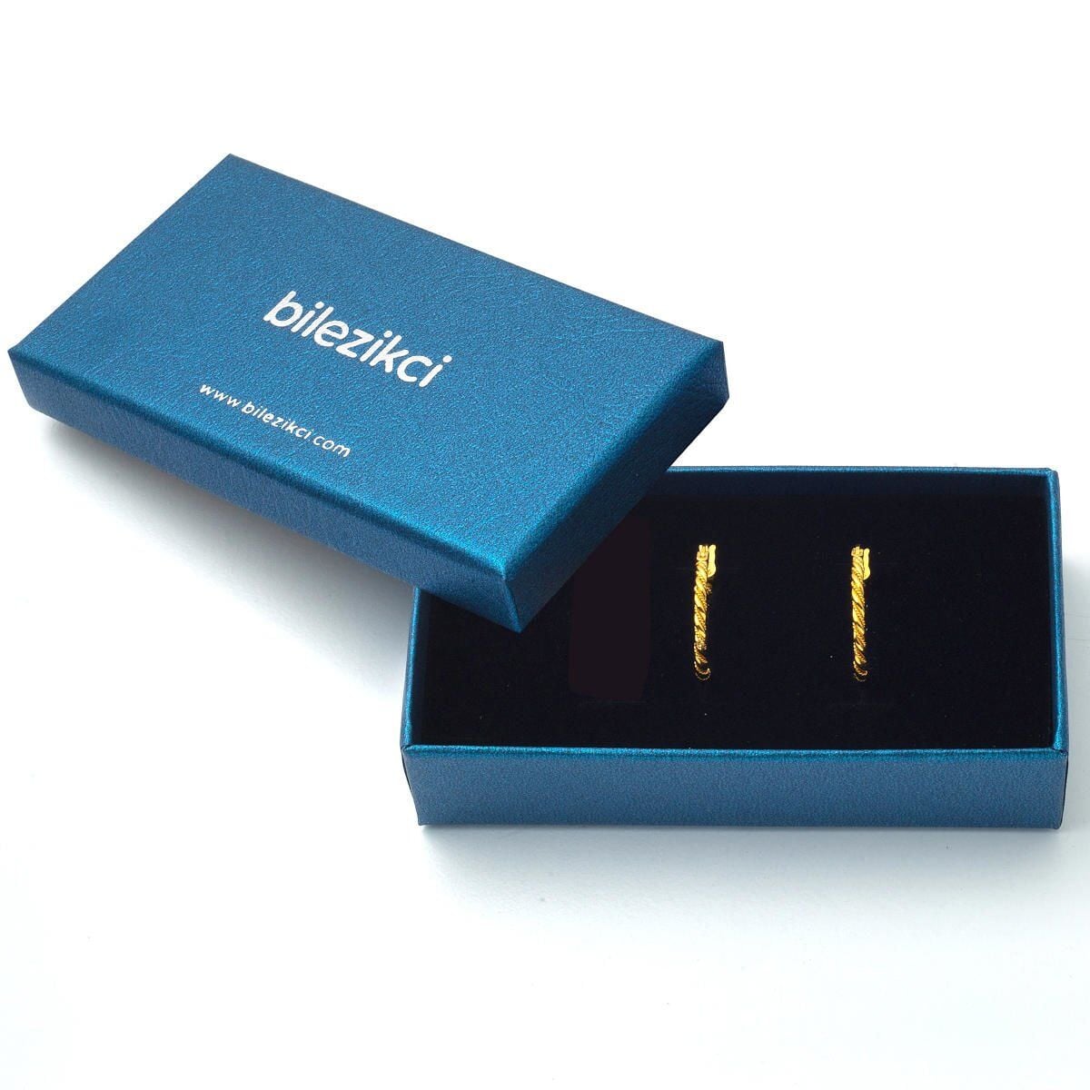 22K Yellow Gold Twisted 2 cm Diameter Earrings