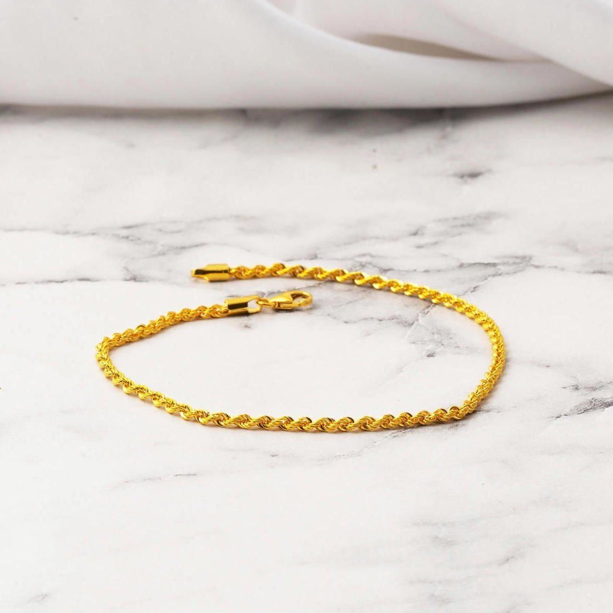 22K Yellow Gold Twisted Minimalist Bracelet