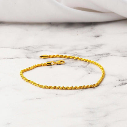 22K Yellow Gold Twisted Minimalist Bracelet