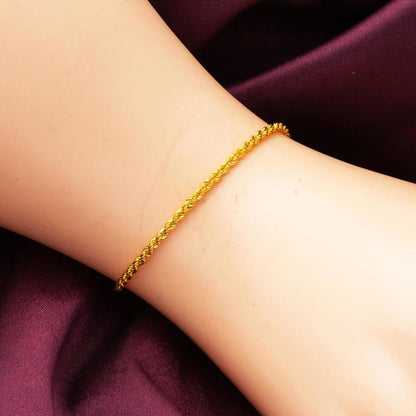 22K Yellow Gold Twisted Minimalist Bracelet