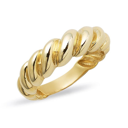 14K Yellow Gold Twisted Pinky Ring