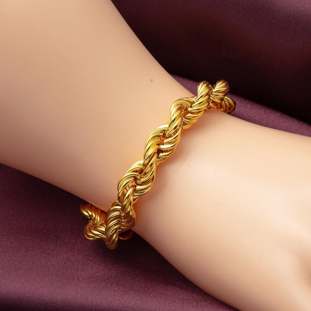 14K Yellow Gold Twisted Chain Bracelet (9.45 g)