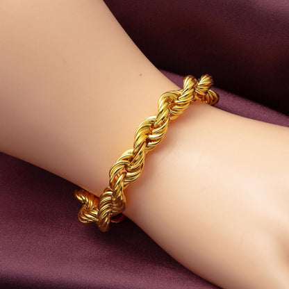 14K Yellow Gold Twisted Chain Bracelet (9.45 g)