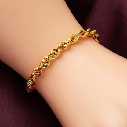 14K Yellow Gold Twisted Chain Bracelet (3.26 g)