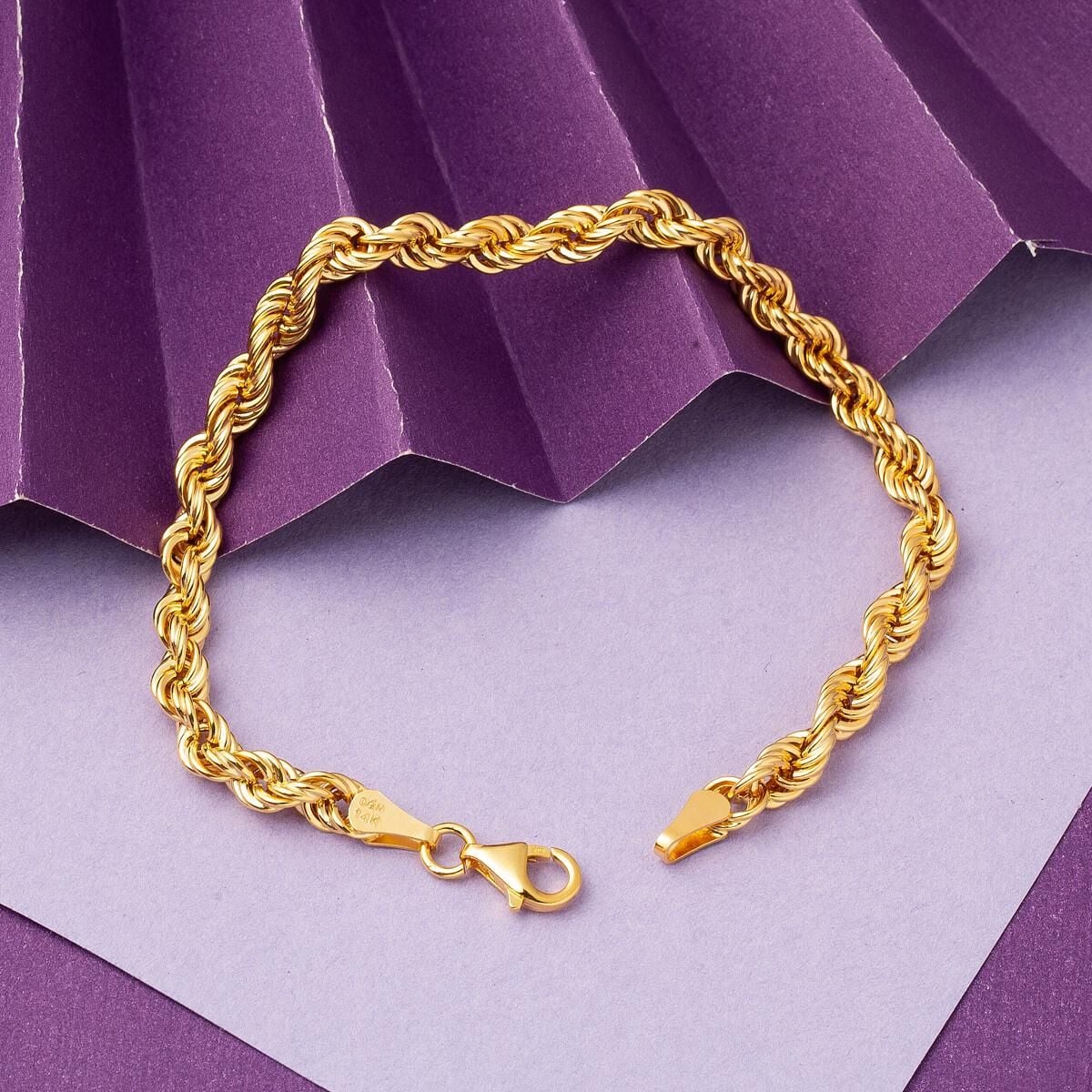 14K Yellow Gold Twisted Chain Bracelet (3.26 g)