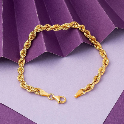 14K Yellow Gold Twisted Chain Bracelet (3.26 g)