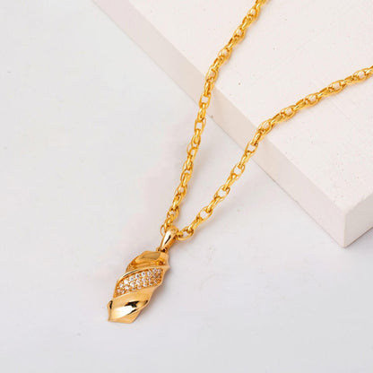 14K Yellow Gold Twisted Women's Necklace