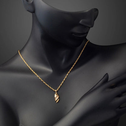 14K Yellow Gold Twisted Women's Necklace
