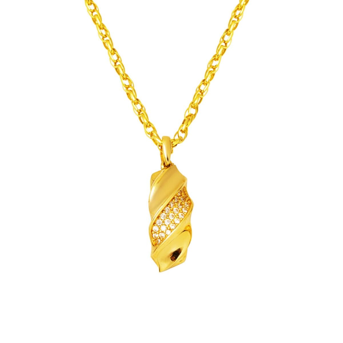 14K Yellow Gold Twisted Women's Necklace