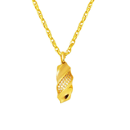 14K Yellow Gold Twisted Women's Necklace