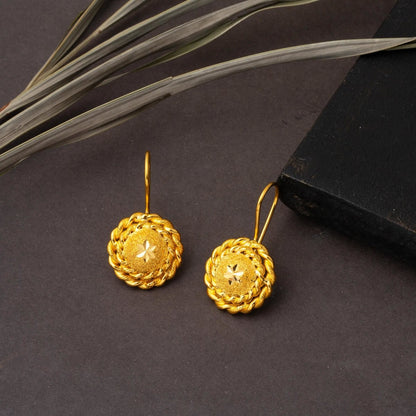 22K Yellow Gold Twisted Dangle Earrings