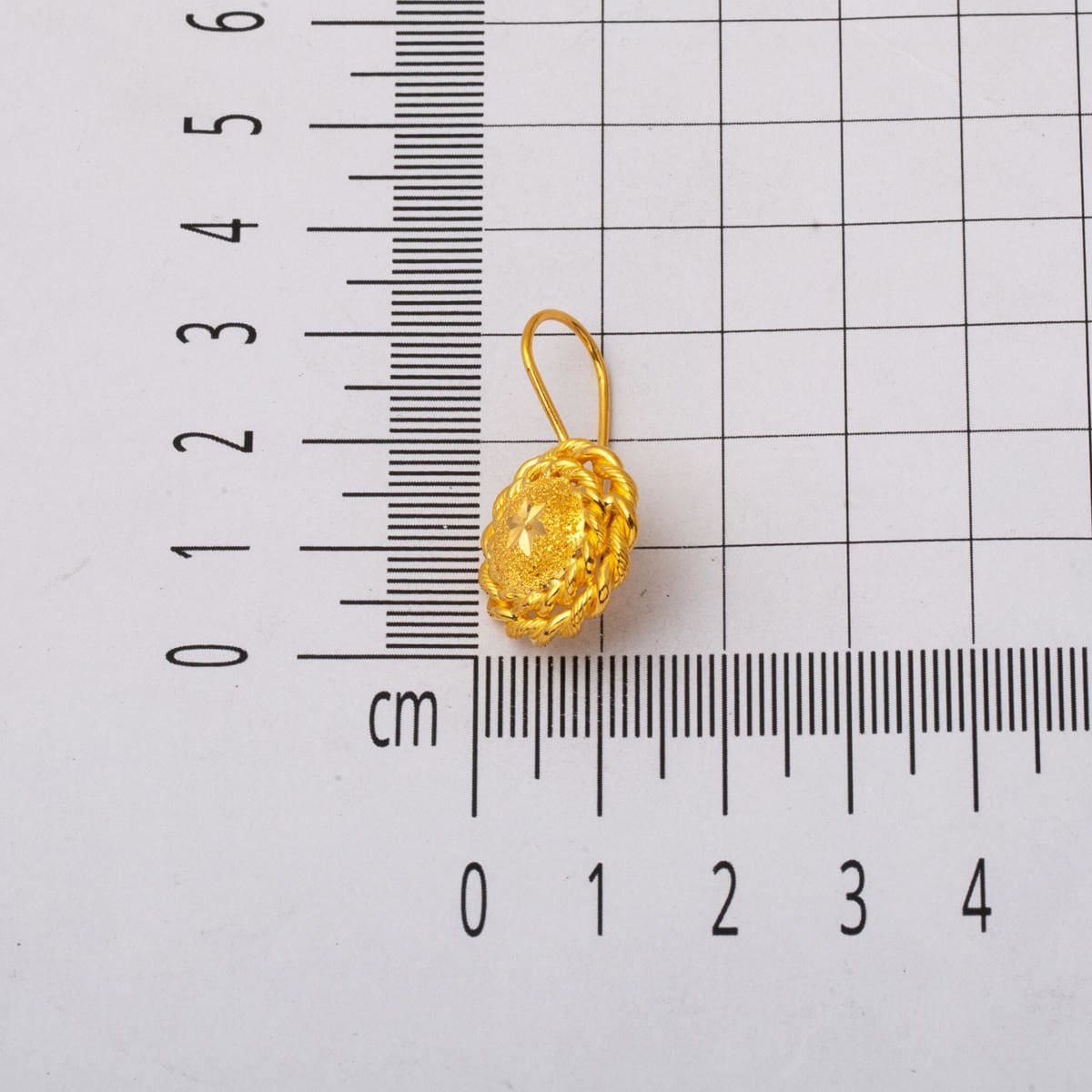 22K Yellow Gold Twisted Dangle Earrings