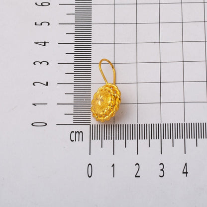 22K Yellow Gold Twisted Dangle Earrings