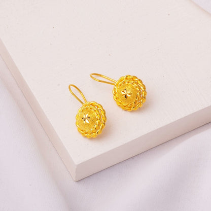 22K Yellow Gold Twisted Dangle Earrings