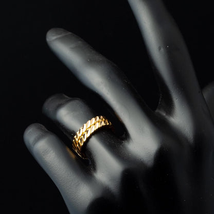 22K Yellow Gold Twisted 2 Row Ring