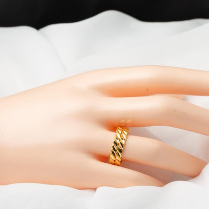 22K Yellow Gold Twisted 2 Row Ring