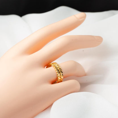 22K Yellow Gold Twisted 2 Row Ring
