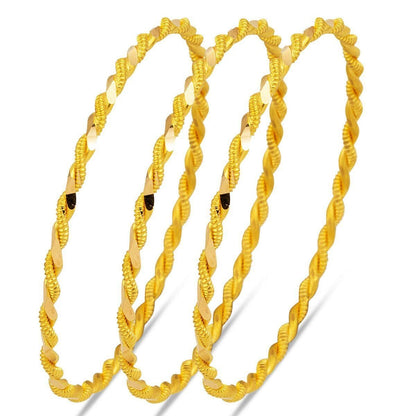 22K Yellow Gold Twisted Bangle 3x10